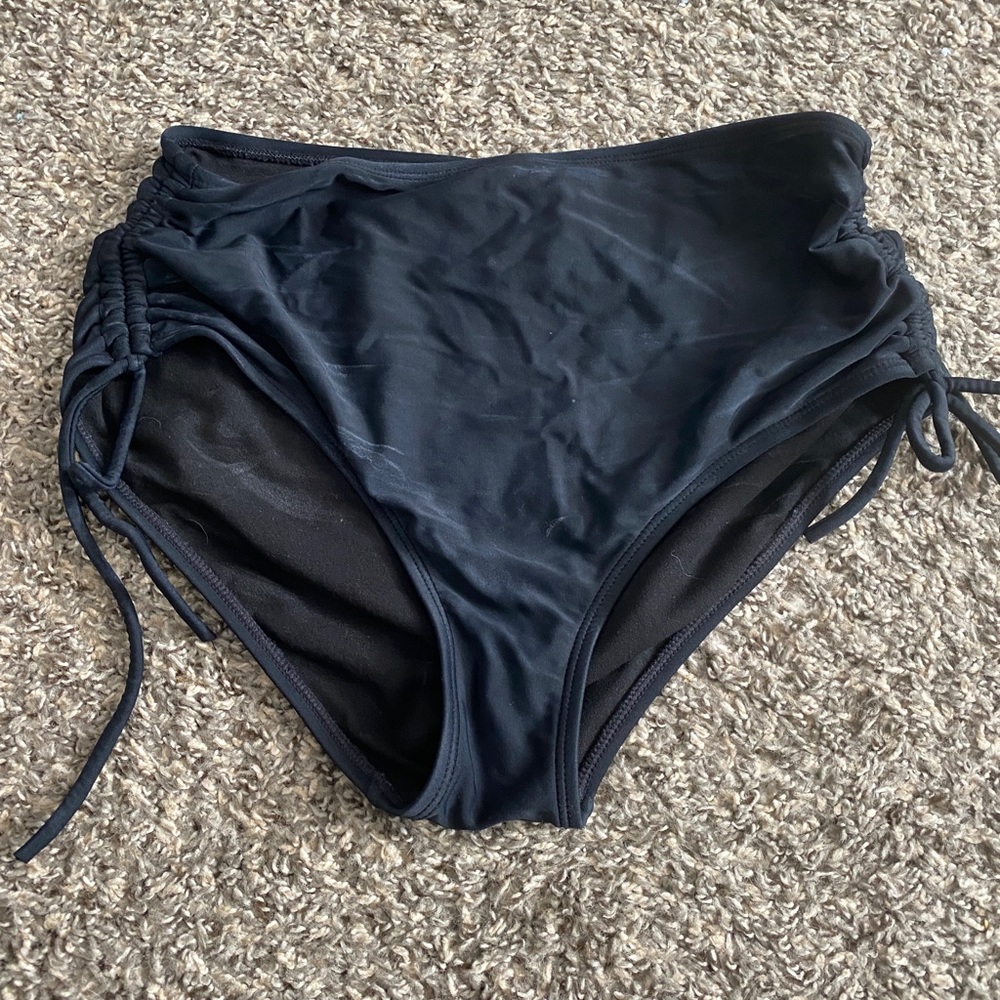 Black high rise bikini bottoms